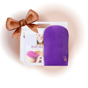 Violet Double Sided Velvet Self Tanning Mitt + Storage Bag